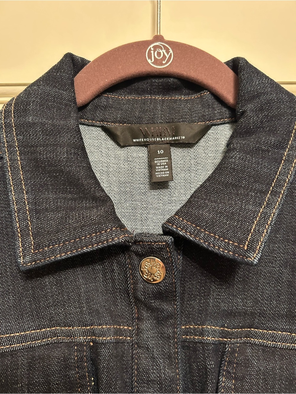 Dark Indigo Button-Front Denim Dress White House black market - Picture 8 of 9
